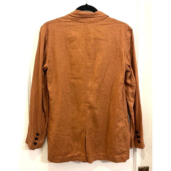 JENNI KAYNE Brown Linen Jacket Blazer Women's Size Small - Picture 6 of 9